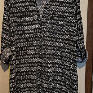 Ultra Flirt Black and White Zigzag Dress